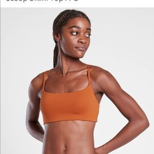 Athleta scoop bikini top rust NWT